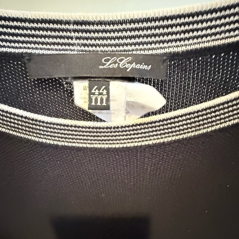 Les Copains 3/4 Sleeve Navy Boatneck Sweater Size 44/XL MSRP $550 from Saks - Picture 12 of 13